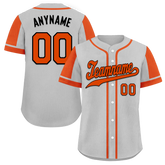 Custom Gray Orange Raglan Sleeves Personalized Authentic Baseball Jersey BSBJ01-D017187